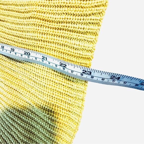 Lane Brant Yellow Oversized Cotton Semi-Crop Drop-Shoulder Sweater Sz 14/20 - Picture 10 of 15